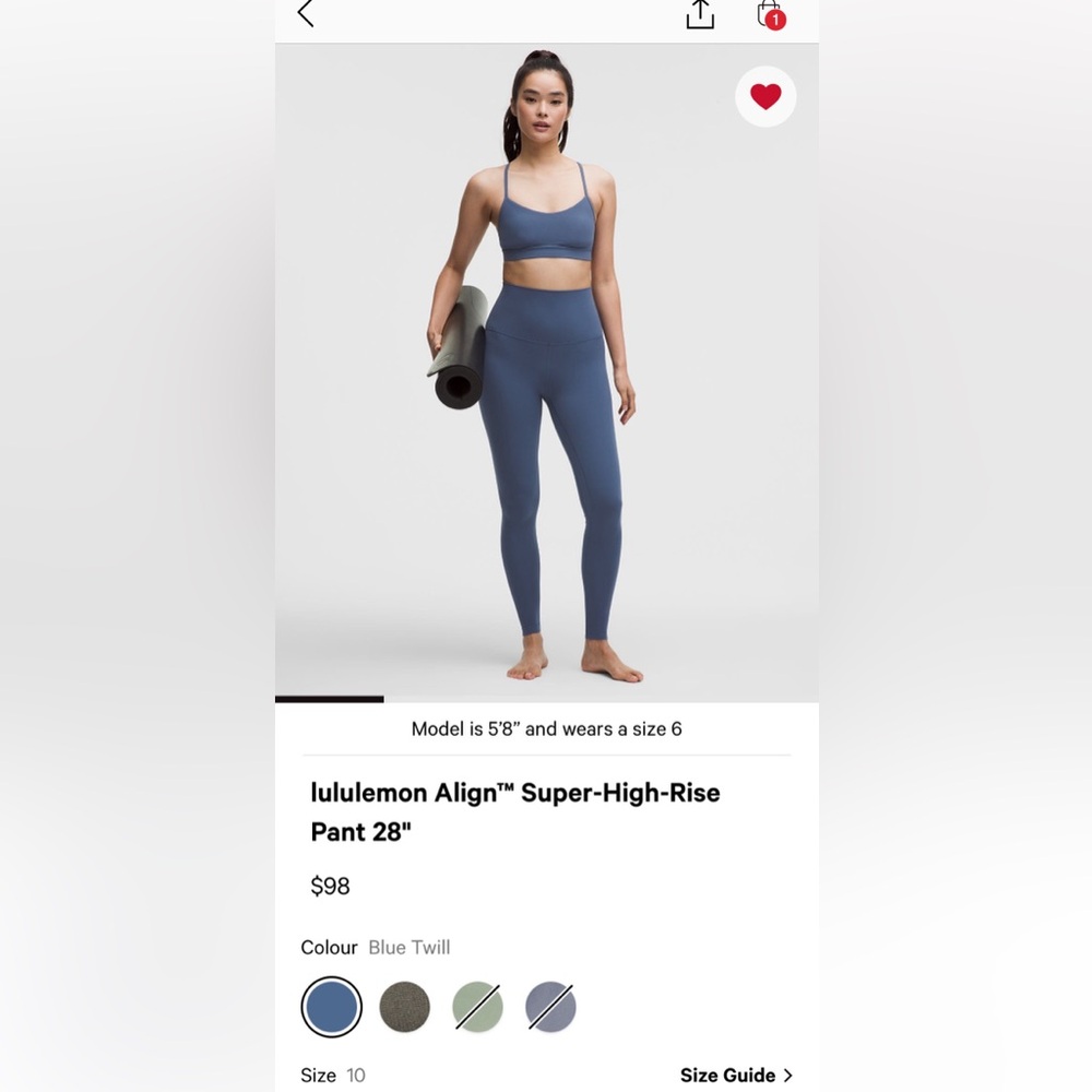 lululemon athletica Blue Twill Super-High-Rise Leggings